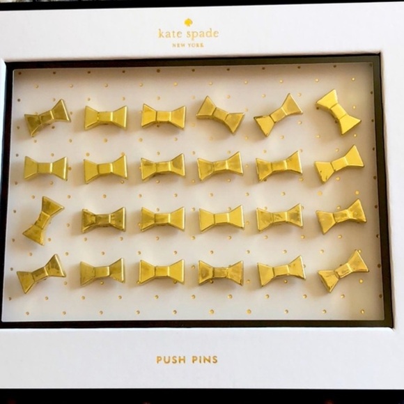 kate spade Other - Kate Spade Gold Bow Push Pins 24 pack